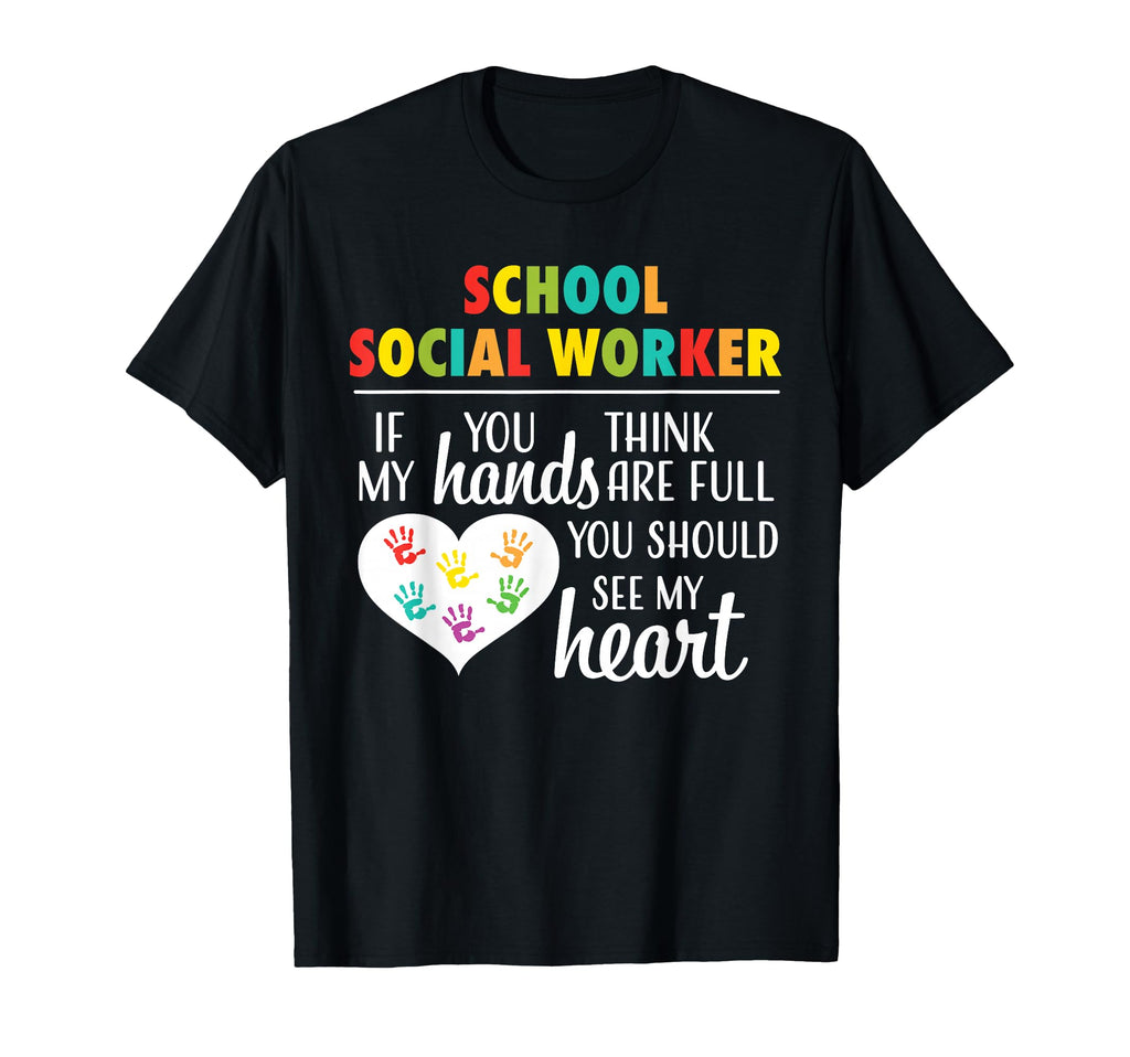 School Social Worker Heart Teacher T-Shirt - Unique Graphic Unisex - T-Shirt, Sweatshirt, Hoodie