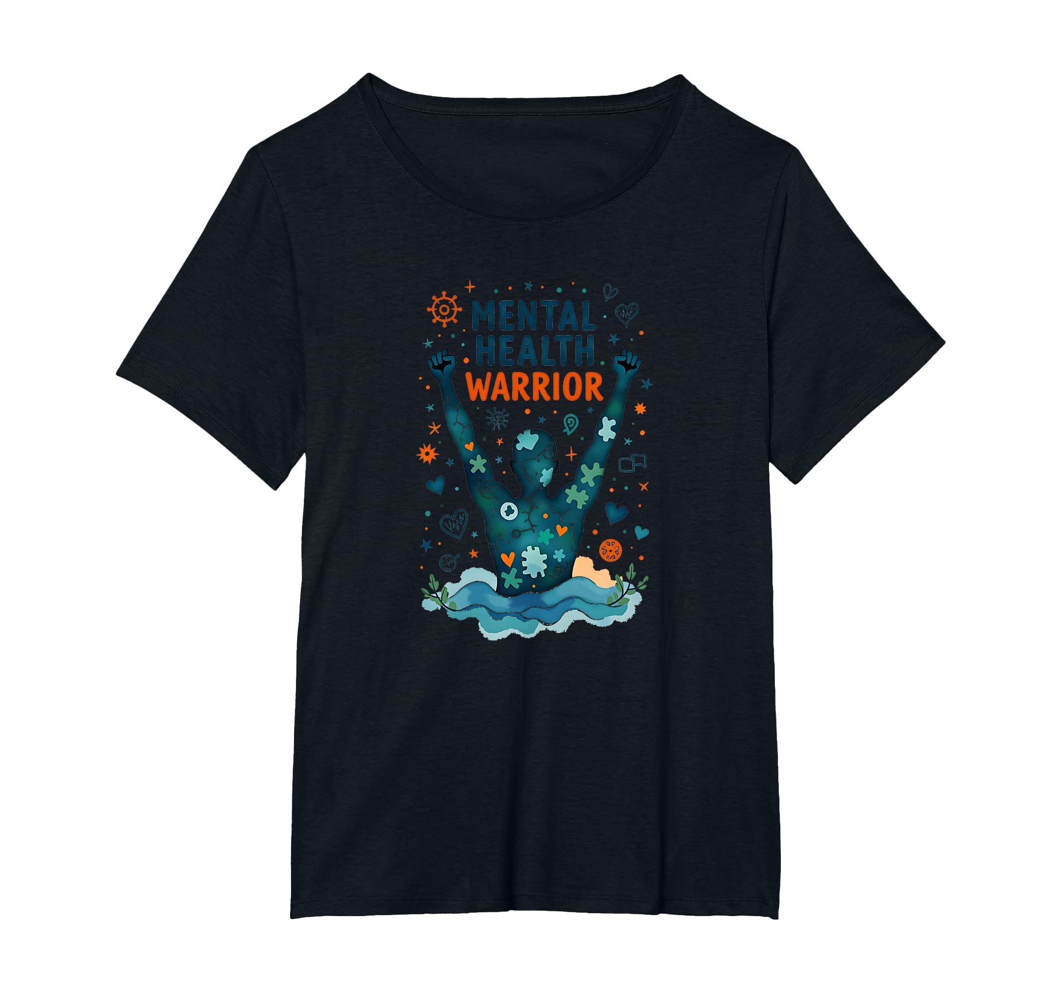 Mental Health Warrior Empowering T-Shirt - Aesthetic Graphic Men Women - T-Shirt, Sweatshirt, Hoodie