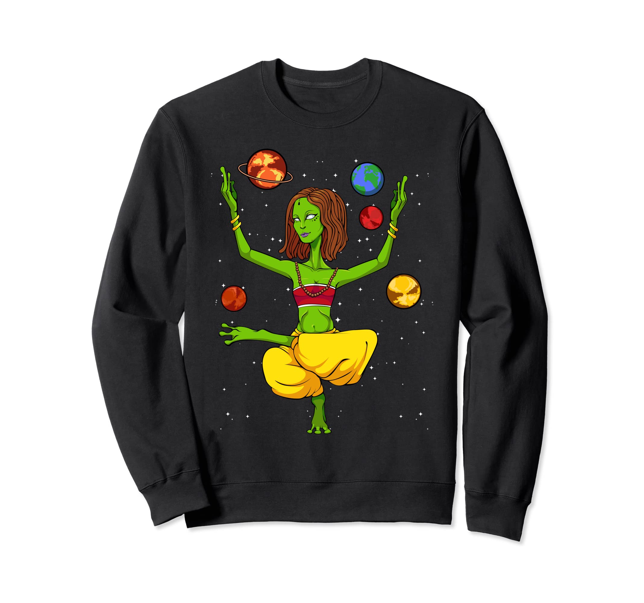 Yoga Planets Universe Zen Sweatshirt - Custom Art Print for Adults - T-Shirt, Sweatshirt, Hoodie