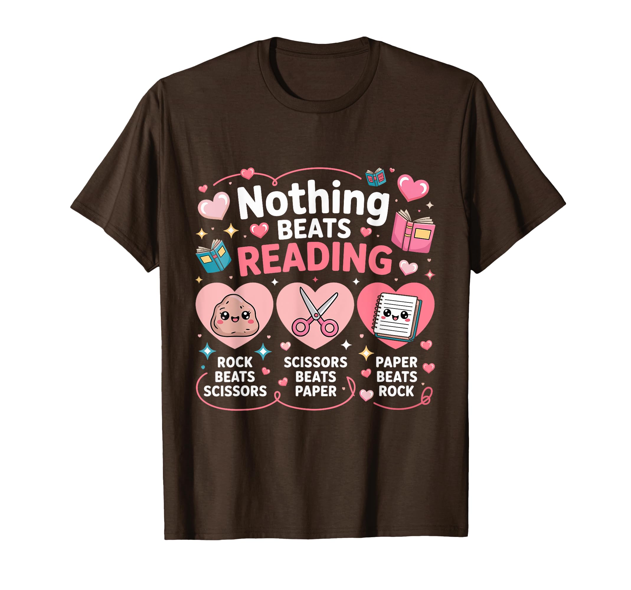 Nothing Beats Reading Rock Paper T-Shirt - Novelty Apparel for Adults - T-Shirt, Sweatshirt, Hoodie