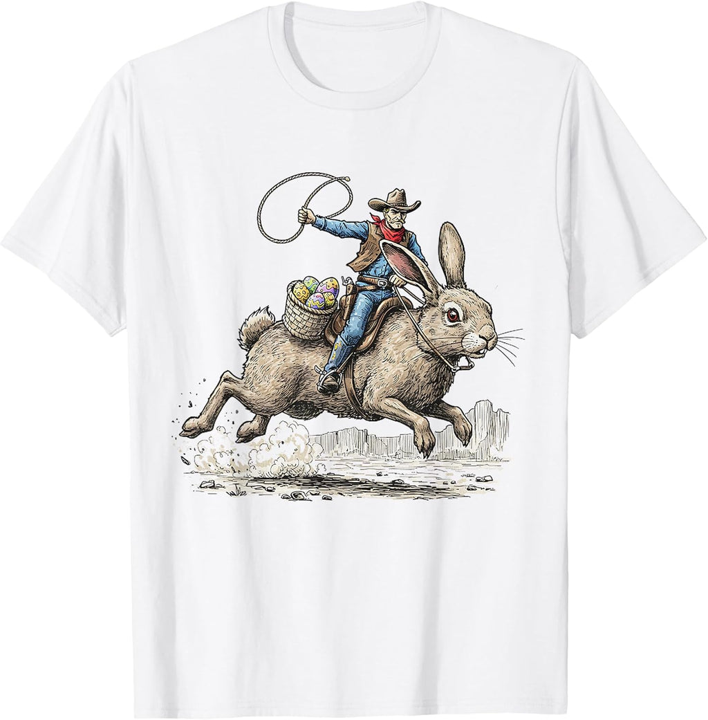 Cowboy Riding Easter Bunny Tee.Cowboy Easter Bunny Unisex T-shirt, Sweatshirt, Hoodie, Long Sleeve Tee - T-Shirt, Sweatshirt, Hoodie