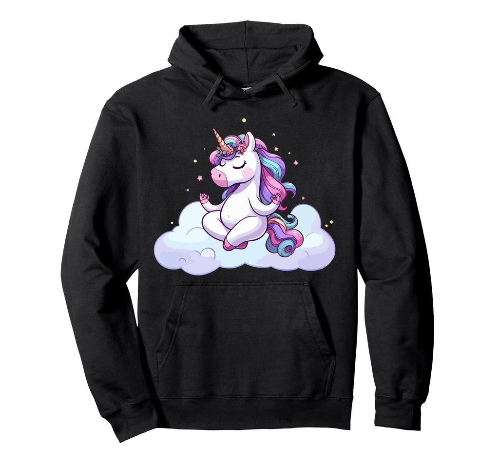 Meditation Unicorn Yoga Pose Relaxing Hoodie - Minimalist Print Men Women - T-Shirt, Sweatshirt, Hoodie