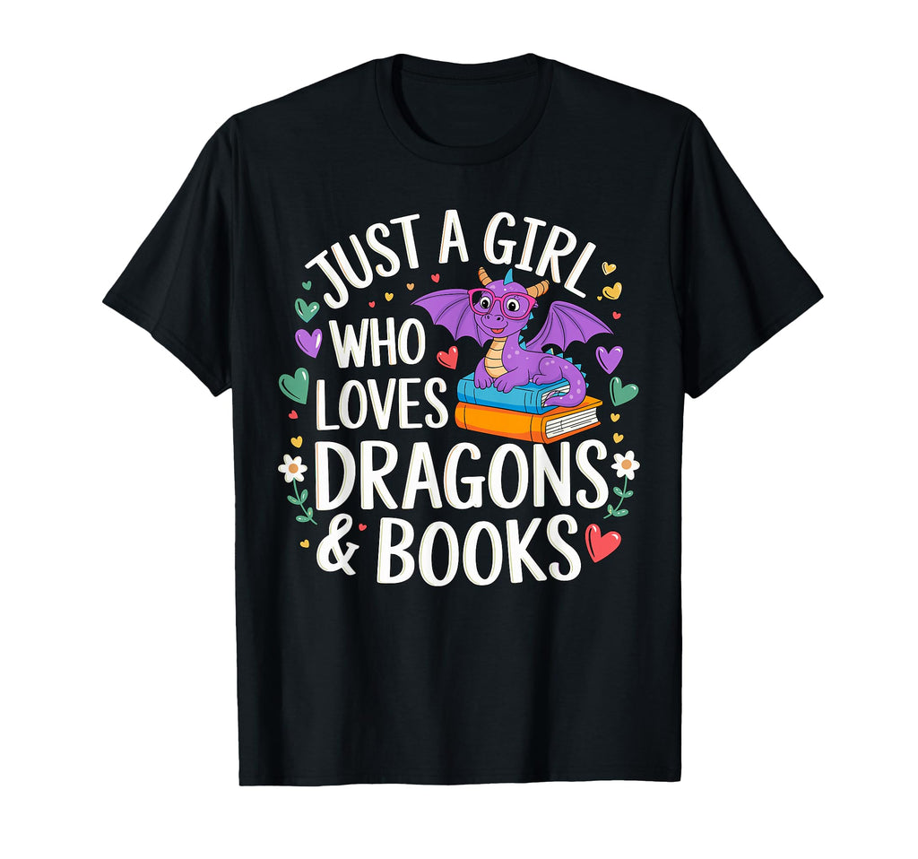 Just Who Loves Dragons And Books T-Shirt - Trendy Graphic for Adults - T-Shirt, Sweatshirt, Hoodie