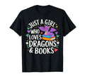 Just Who Loves Dragons And Books T-Shirt - Trendy Graphic for Adults - T-Shirt, Sweatshirt, Hoodie