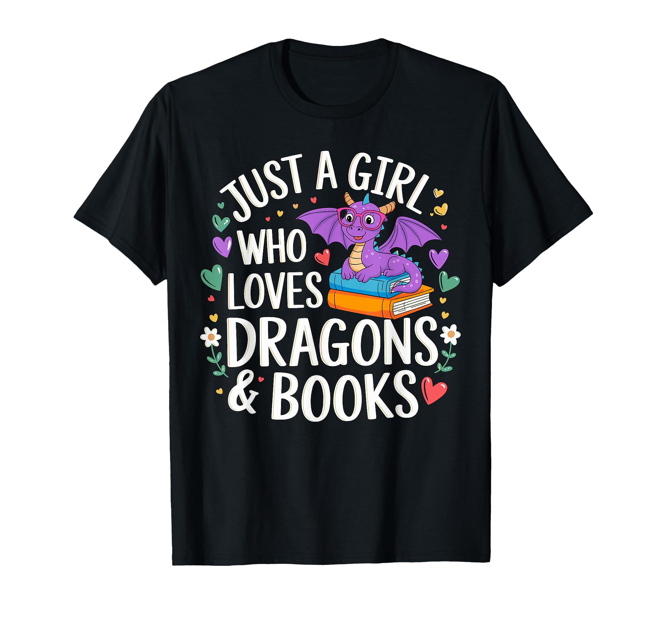 Just Who Loves Dragons And Books T-Shirt - Trendy Graphic for Adults - T-Shirt, Sweatshirt, Hoodie