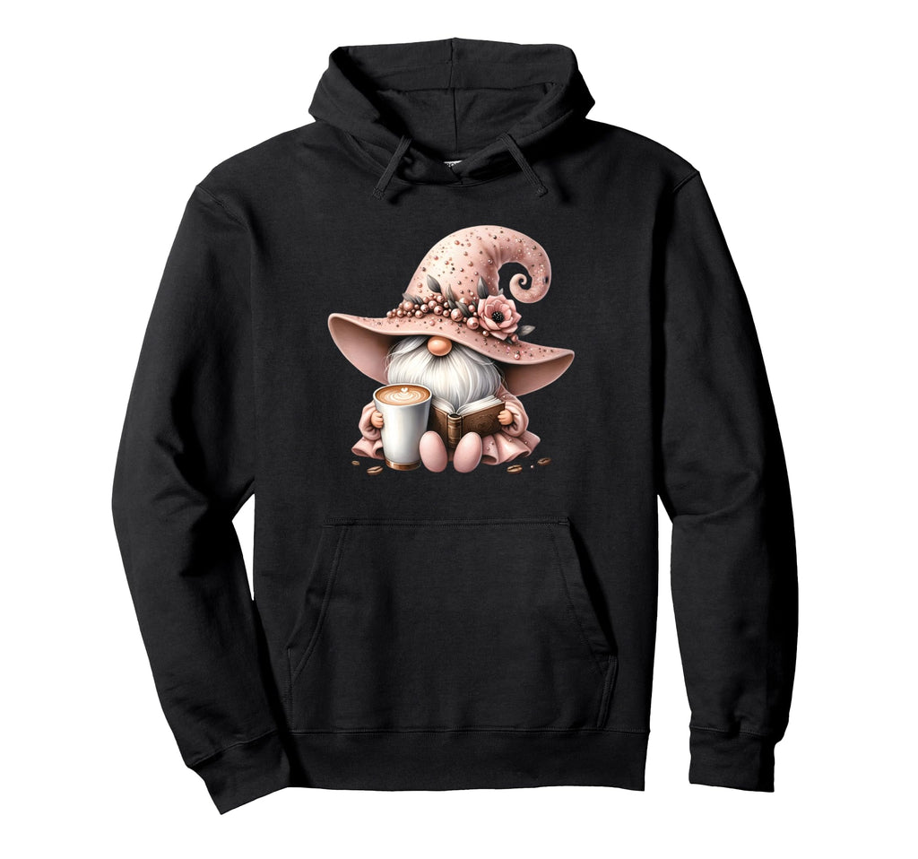Coffee And Books Gnome Librarian And Hoodie - Graphic Print Men Women - T-Shirt, Sweatshirt, Hoodie