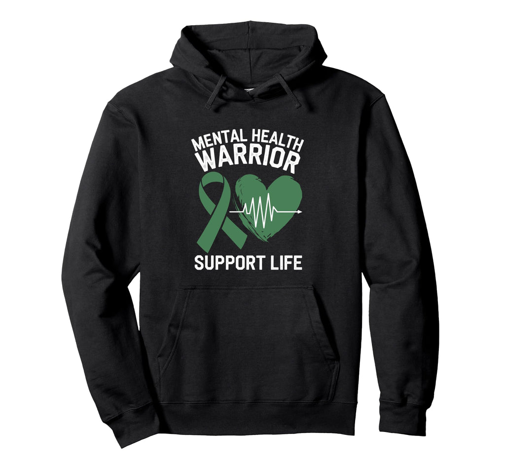Warrior Mental Health Awareness Hoodie - Minimalist Print for Adults - T-Shirt, Sweatshirt, Hoodie