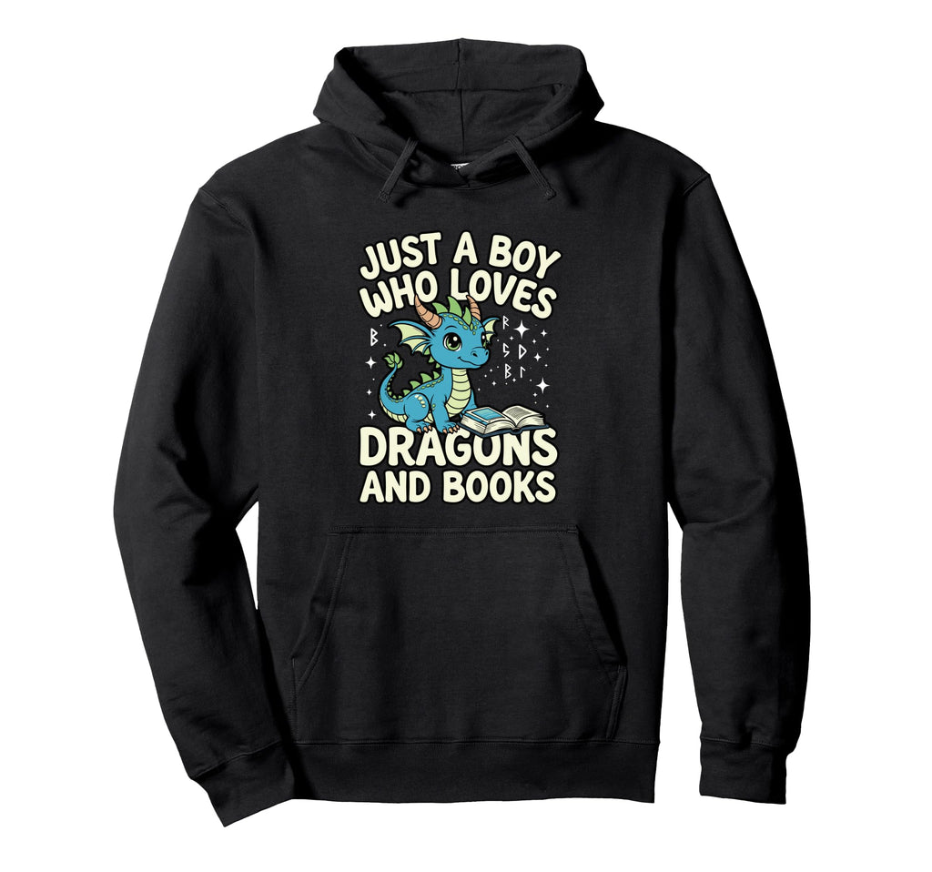 Just Who Loves Dragons And Books Fantasy Hoodie - Graphic Print Unisex - T-Shirt, Sweatshirt, Hoodie