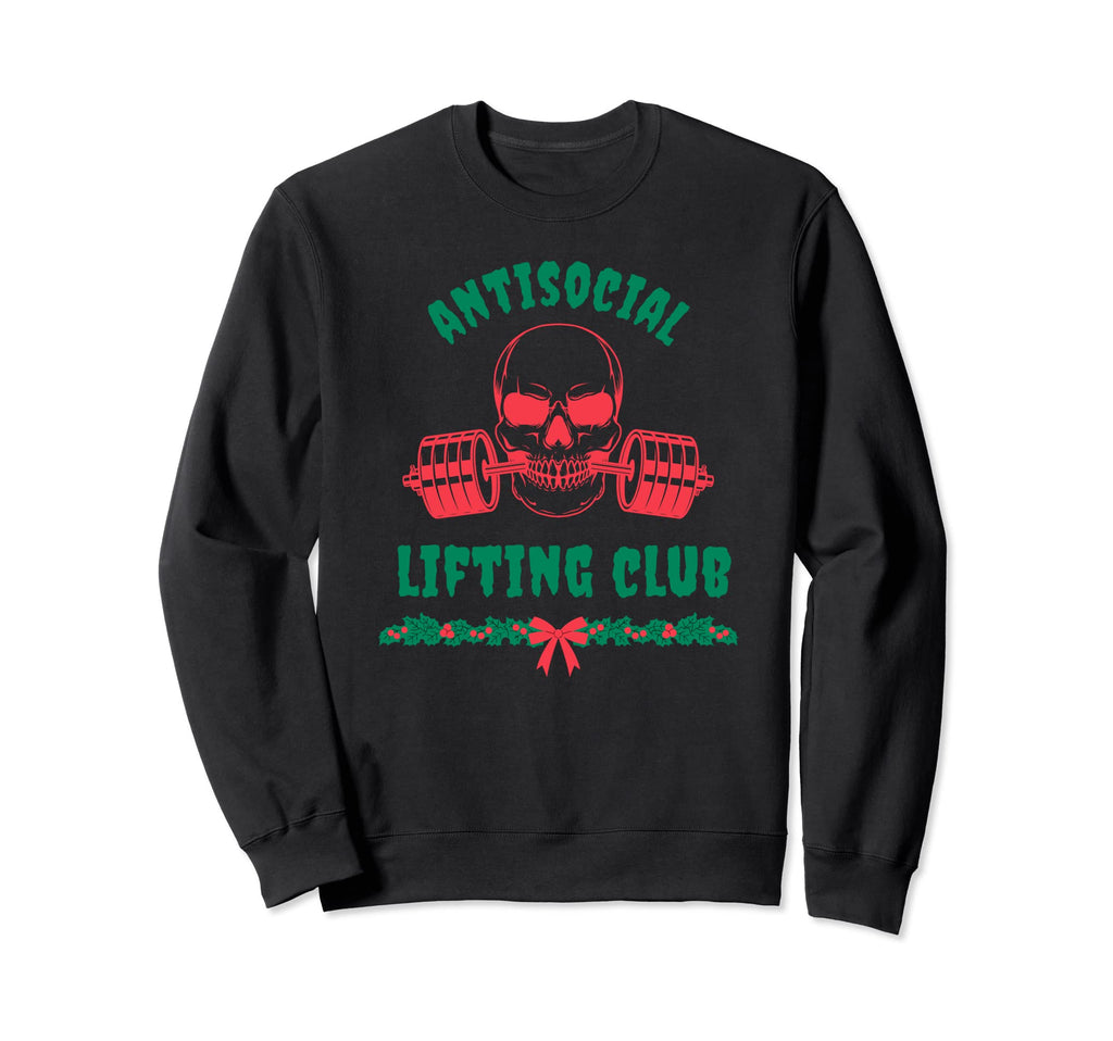 Antisocial Lifting Club Fitness Sweatshirt - Minimalist Print Men Women - T-Shirt, Sweatshirt, Hoodie
