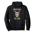 Antisocial Cat Club Introvert Cat Lover Hoodie - Trendy Graphic Men Women - T-Shirt, Sweatshirt, Hoodie