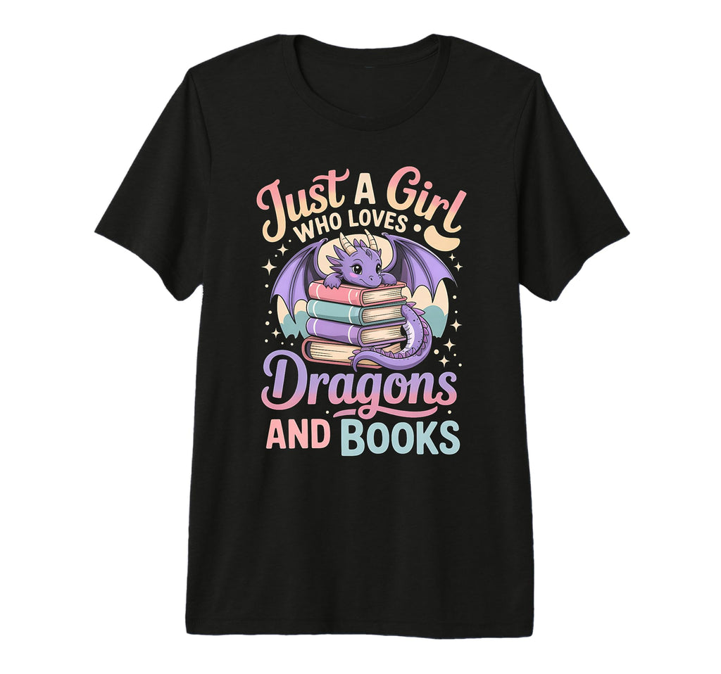 Just Who Loves Dragons And Books T-Shirt - Graphic Print for Adults - T-Shirt, Sweatshirt, Hoodie