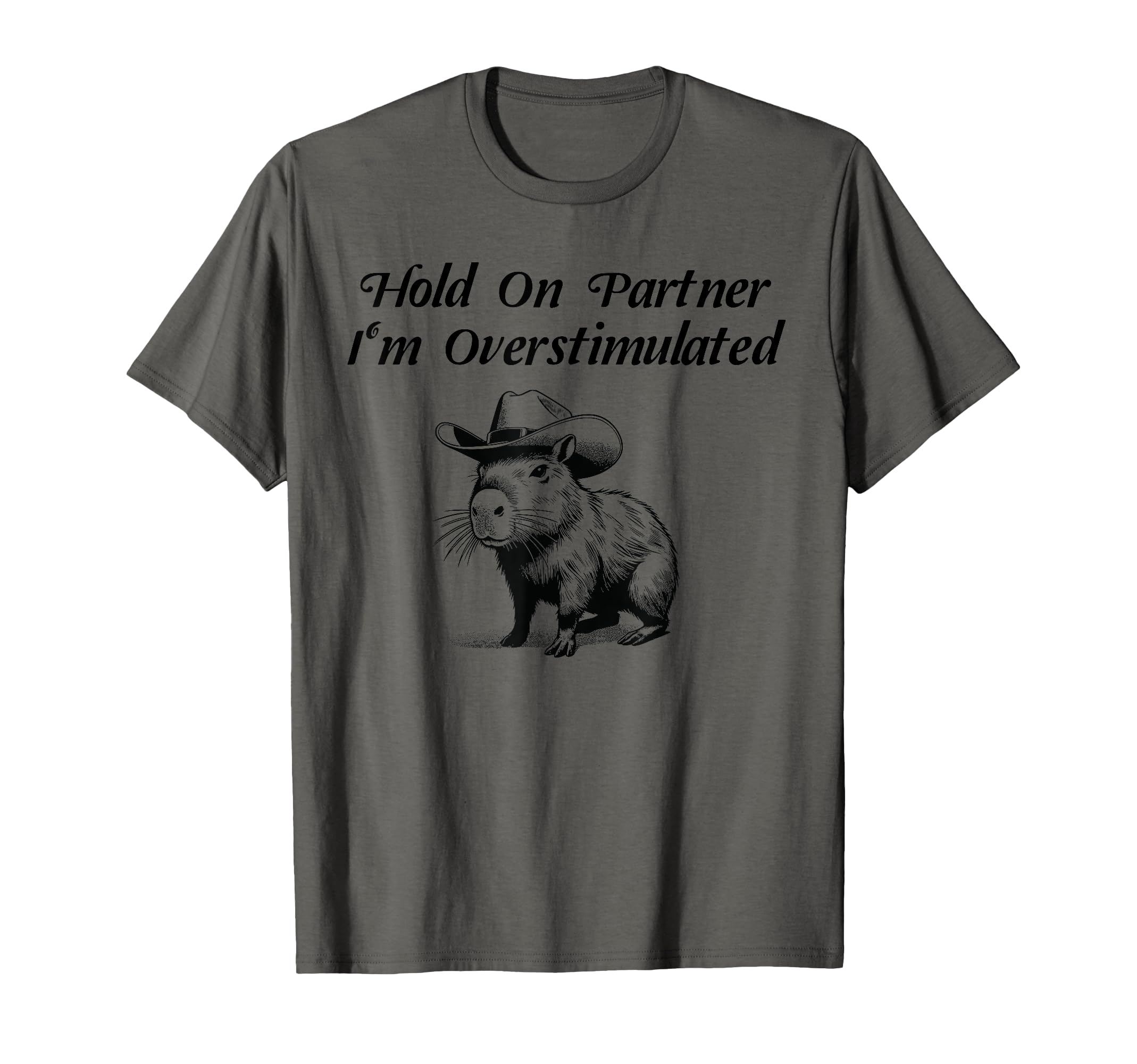 Hold Partner Im Overstimulated T-Shirt - Aesthetic Graphic Men Women - T-Shirt, Sweatshirt, Hoodie