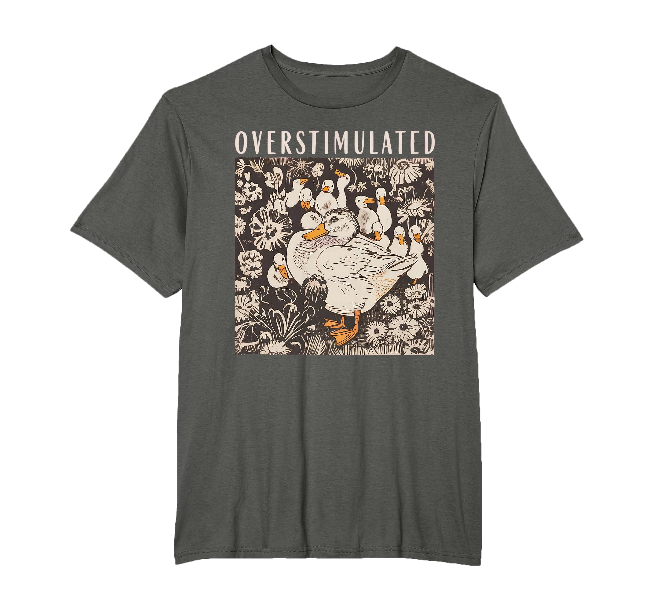 Overstimulated Mama Duck Nature T-Shirt - Aesthetic Graphic for Adults - T-Shirt, Sweatshirt, Hoodie