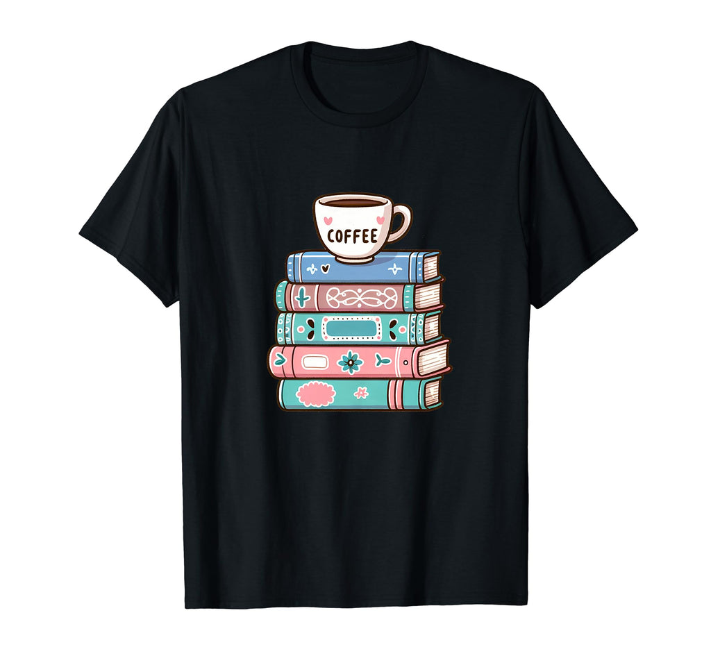 Coffee Lover Books And Coffee Reader T-Shirt - Custom Art Print for Adults - T-Shirt, Sweatshirt, Hoodie