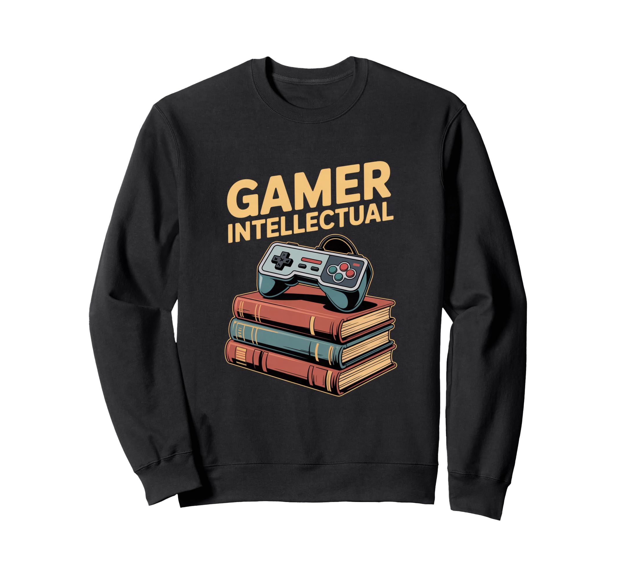 Gamer Intellectual Controller Books Sweatshirt - Graphic Print Men Women - T-Shirt, Sweatshirt, Hoodie