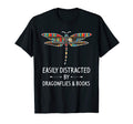 Easily Distracted Dragonflies Books T-Shirt - Unique Graphic for Adults - T-Shirt, Sweatshirt, Hoodie