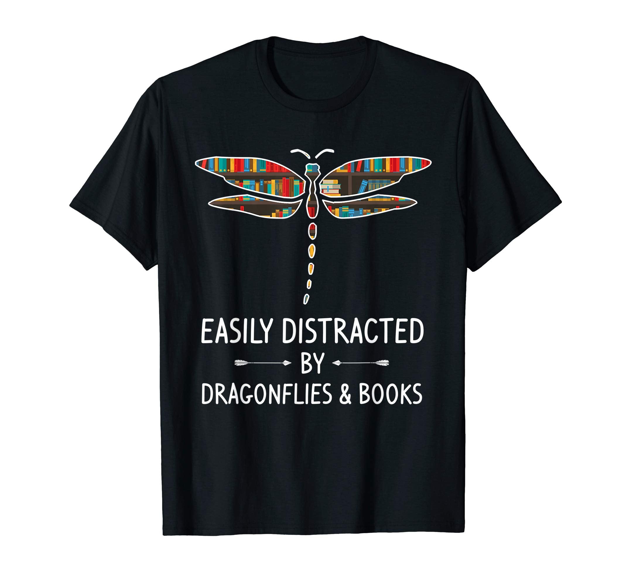 Easily Distracted Dragonflies Books T-Shirt - Unique Graphic for Adults - T-Shirt, Sweatshirt, Hoodie