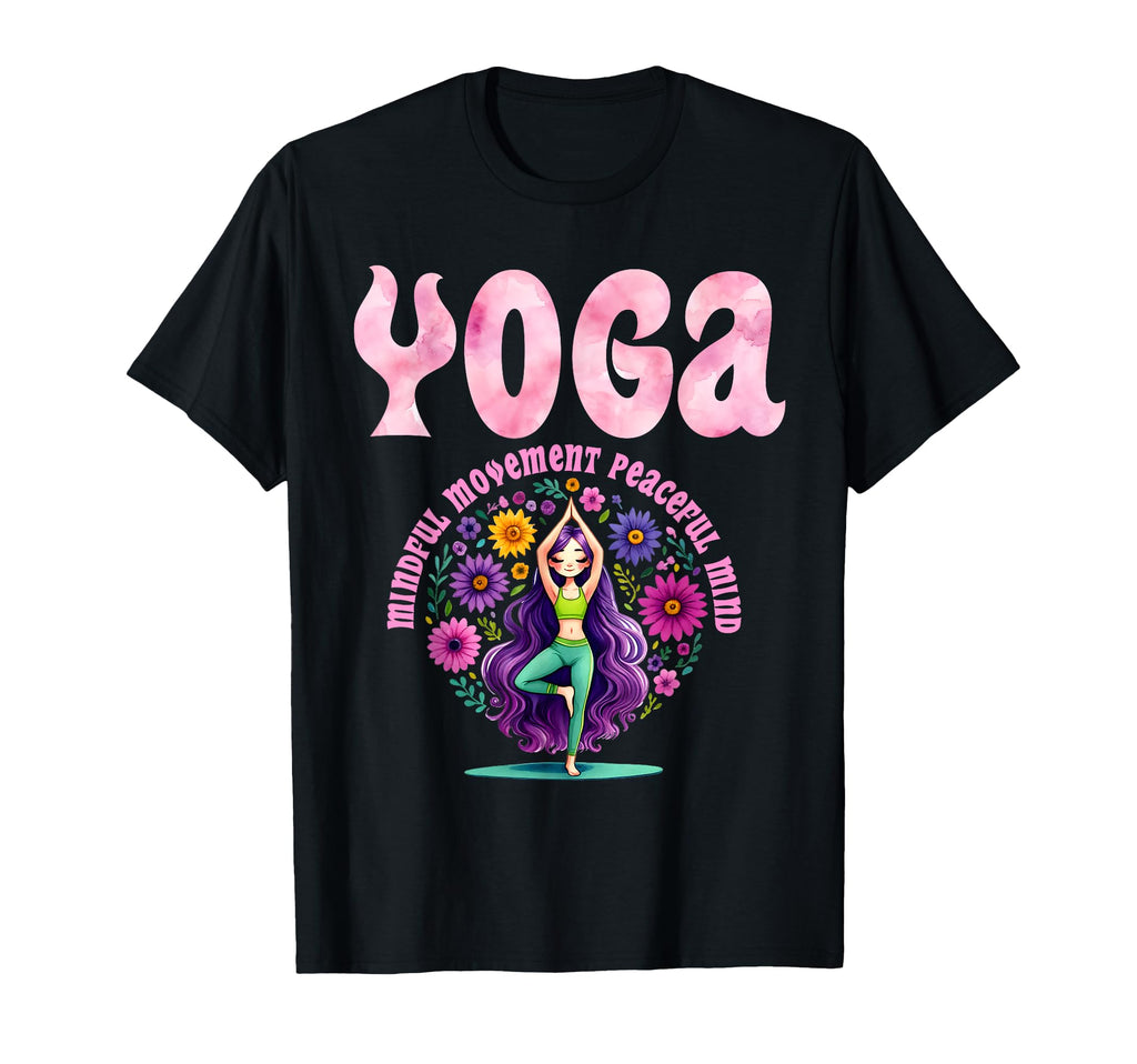 Yoga Outfit Mindful Movement Peaceful Mind T-Shirt - Graphic Print Unisex - T-Shirt, Sweatshirt, Hoodie