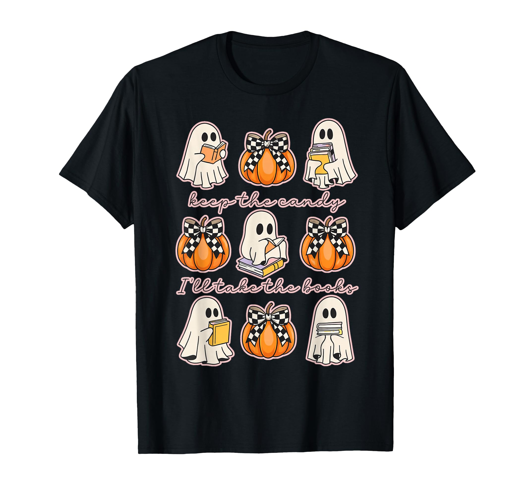 Halloween Book Lover Ghost Take Candy T-Shirt - Unique Graphic Men Women - T-Shirt, Sweatshirt, Hoodie