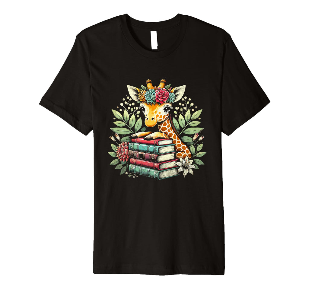 Giraffe Books Bookworm Library Book T-Shirt - Aesthetic Graphic Men Women - T-Shirt, Sweatshirt, Hoodie