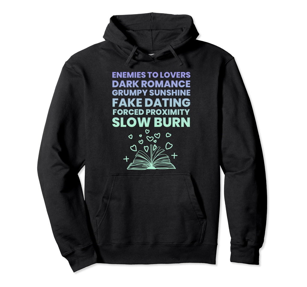 Bibliophile Romance Book Genre Hoodie - Minimalist Print for Adults - T-Shirt, Sweatshirt, Hoodie