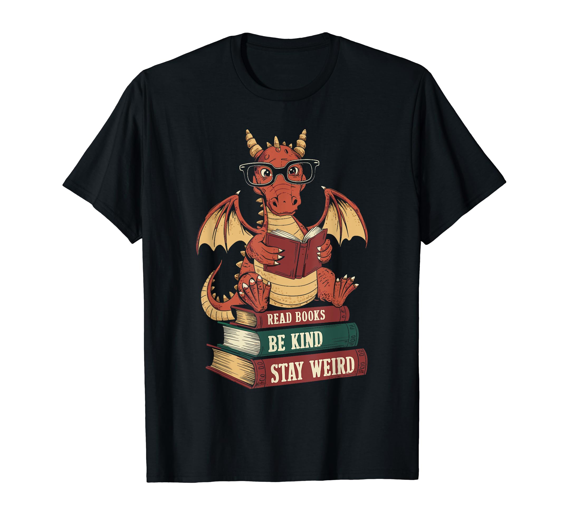 Read Books Be Kind Stay Weird Librarian T-Shirt - Custom Art Print Unisex - T-Shirt, Sweatshirt, Hoodie
