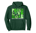 Mental Health Peace Love Hope Green Hoodie - Custom Art Print for Adults - T-Shirt, Sweatshirt, Hoodie