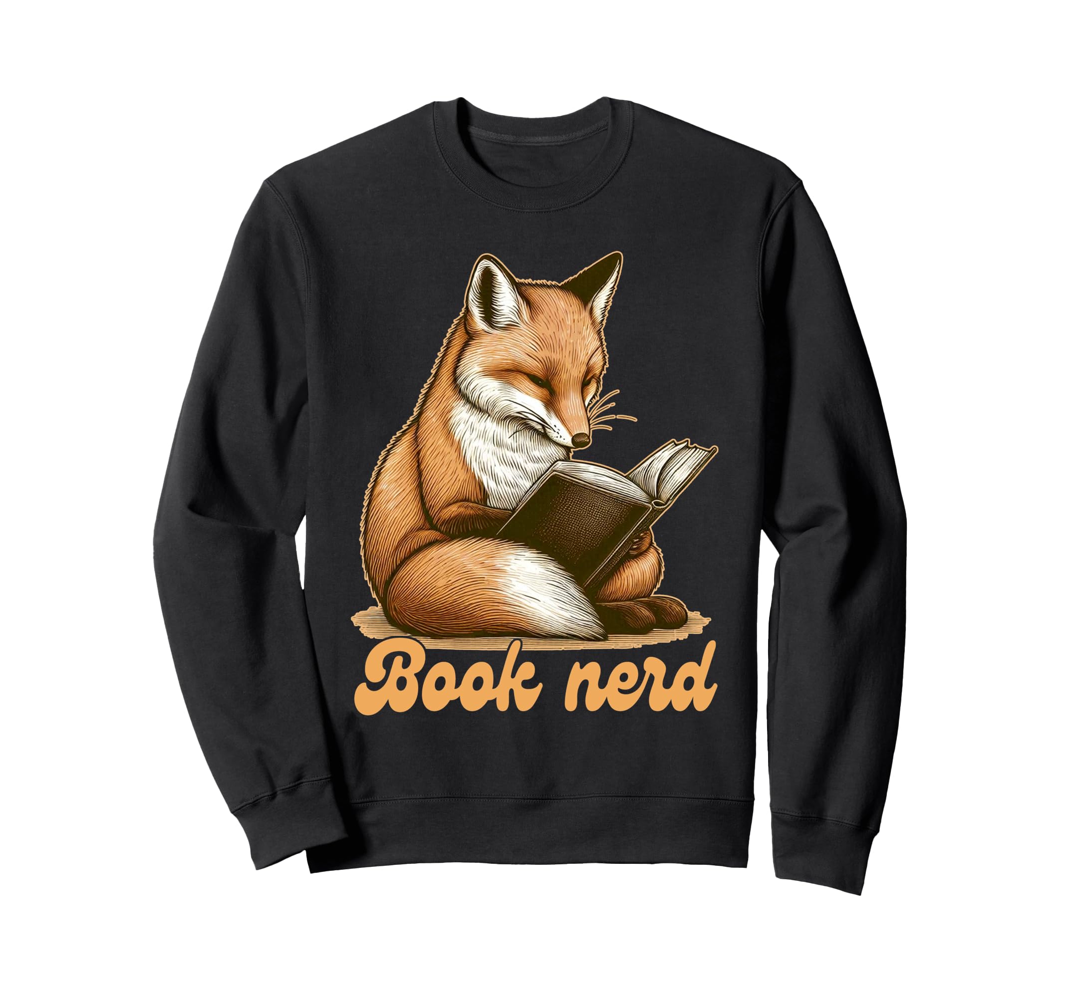 Book Lover Bookish Fox Reading Sweatshirt - Fun Novelty Design Men Women - T-Shirt, Sweatshirt, Hoodie