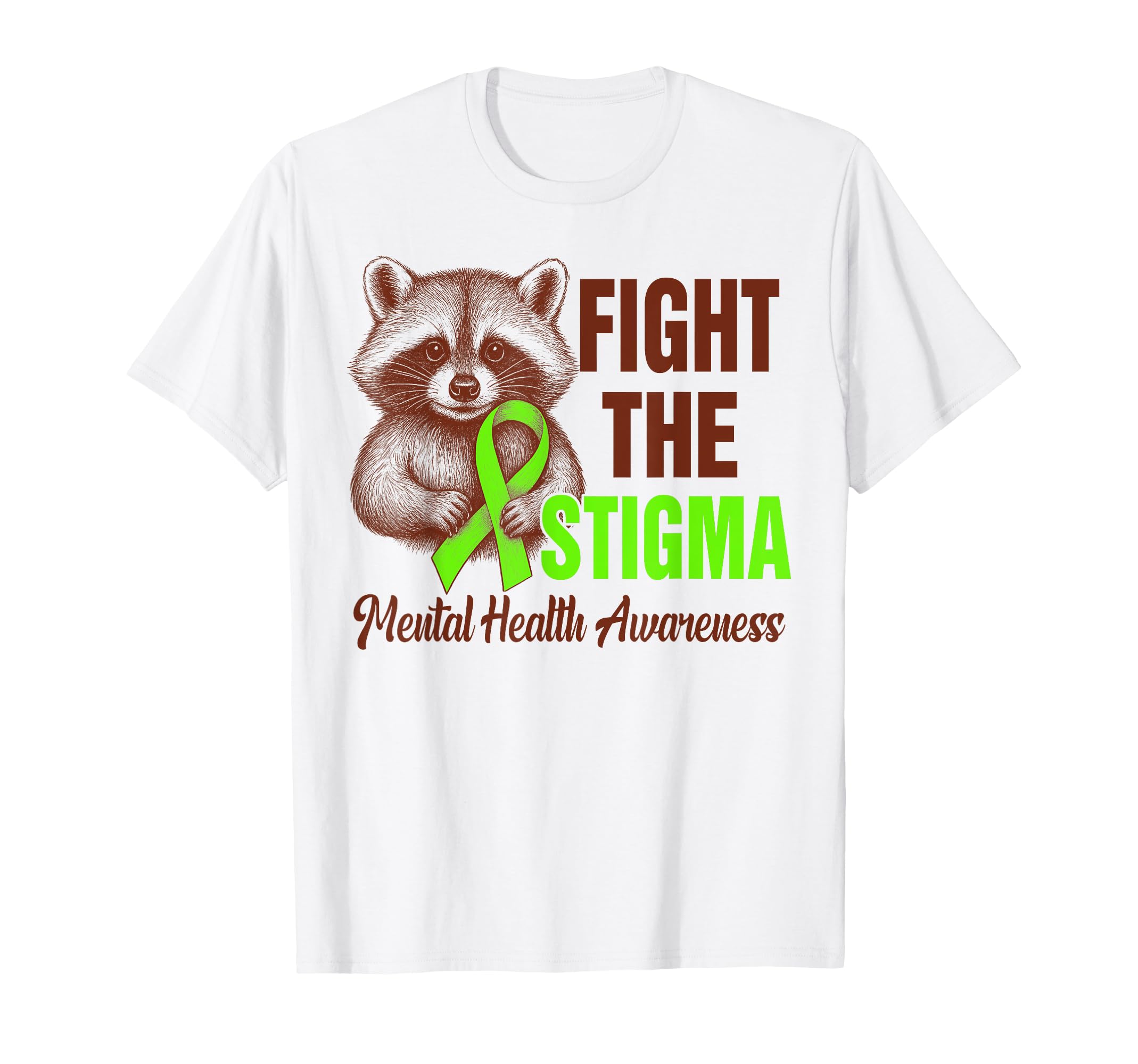 Mental Health Awareness Anxiety Racoon T-Shirt - Unique Graphic Unisex - T-Shirt, Sweatshirt, Hoodie