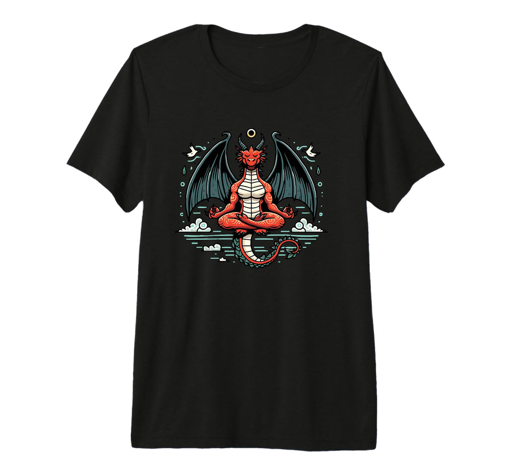 Meditation Dragon Yoga Pose Relaxing T-Shirt - Fun Novelty Design Unisex - T-Shirt, Sweatshirt, Hoodie