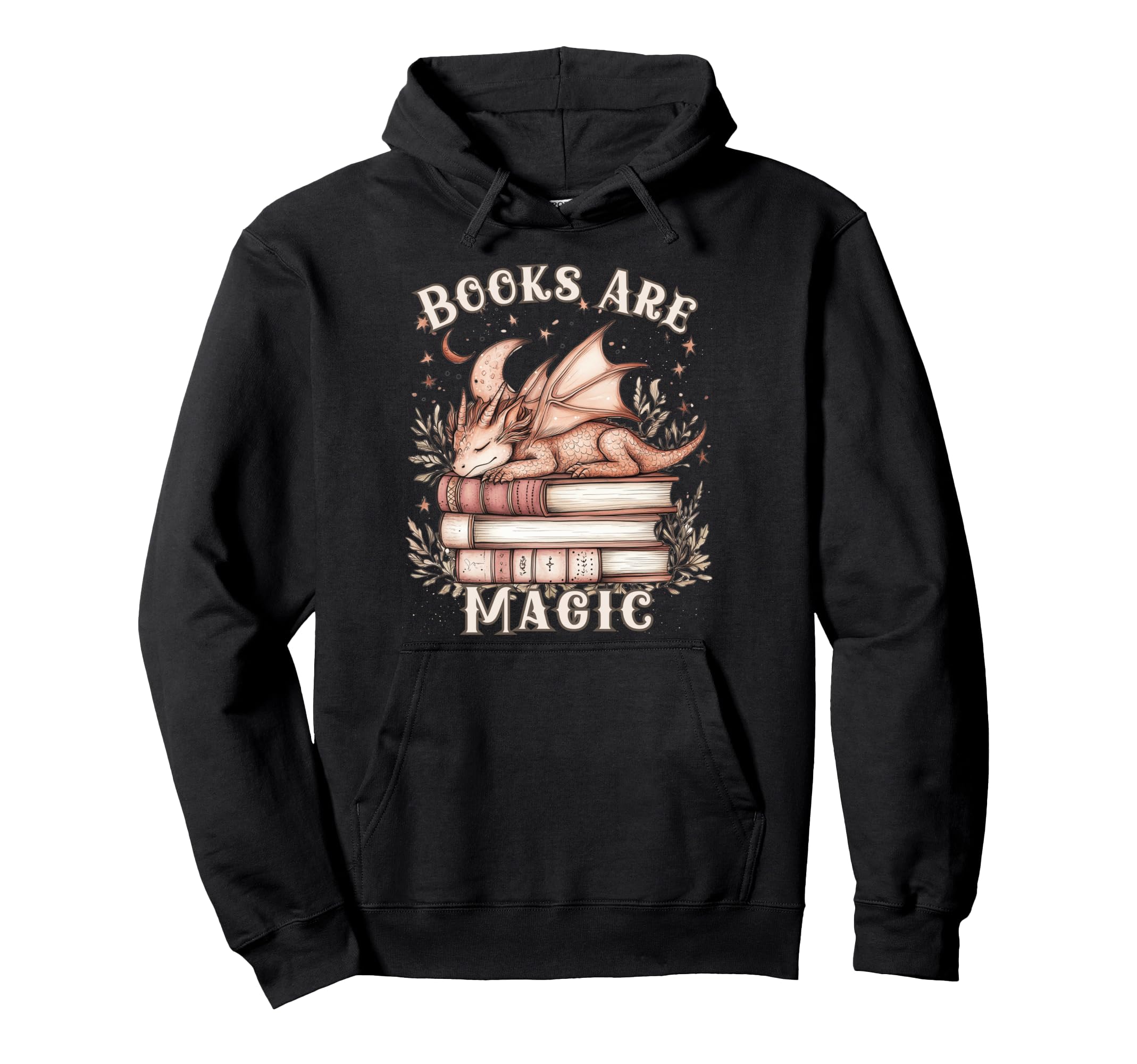 Books Are Magic Dragon Book Lover Hoodie - Streetwear Style Unisex - T-Shirt, Sweatshirt, Hoodie