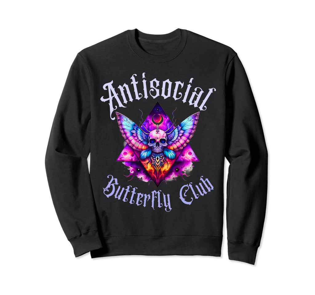 Antisocial Butterfly Club Gothic Sweatshirt - Trendy Graphic Men Women - T-Shirt, Sweatshirt, Hoodie