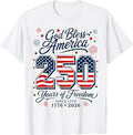 God Bless America 250 Years 1776 2026 Christian 4th of July T-Shirt Unisex T-shirt, Sweatshirt, Hoodie, Long Sleeve Tee - T-Shirt, Sweatshirt, Hoodie
