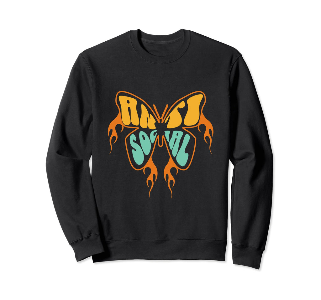 Antisocial Butterfly Sweatshirt - Graphic Print for Adults - T-Shirt, Sweatshirt, Hoodie
