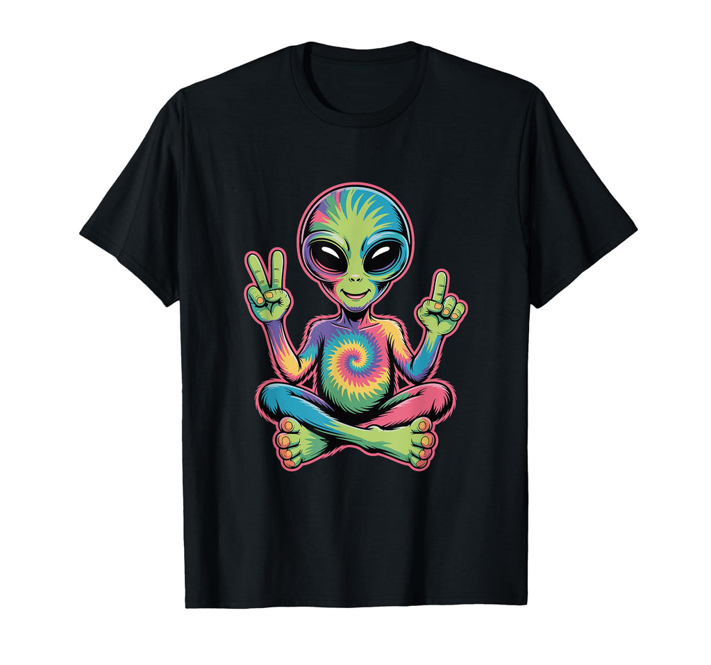 Psychedelic Alien Peace Sign T-Shirt - Casual Everyday Wear for Adults - T-Shirt, Sweatshirt, Hoodie