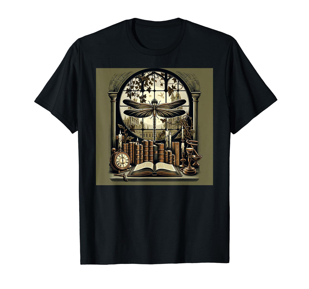 Dragonfly Art Academia Aesthetic Book Lover T-Shirt - Trendy Graphic Unisex - T-Shirt, Sweatshirt, Hoodie
