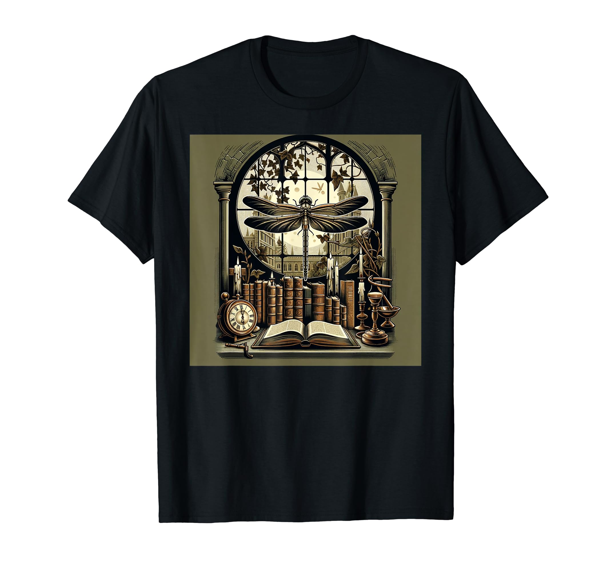 Dragonfly Art Academia Aesthetic Book Lover T-Shirt - Trendy Graphic Unisex - T-Shirt, Sweatshirt, Hoodie