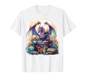 Dragons And Books Watercolor Fantasy T-Shirt - Unique Graphic Men Women - T-Shirt, Sweatshirt, Hoodie