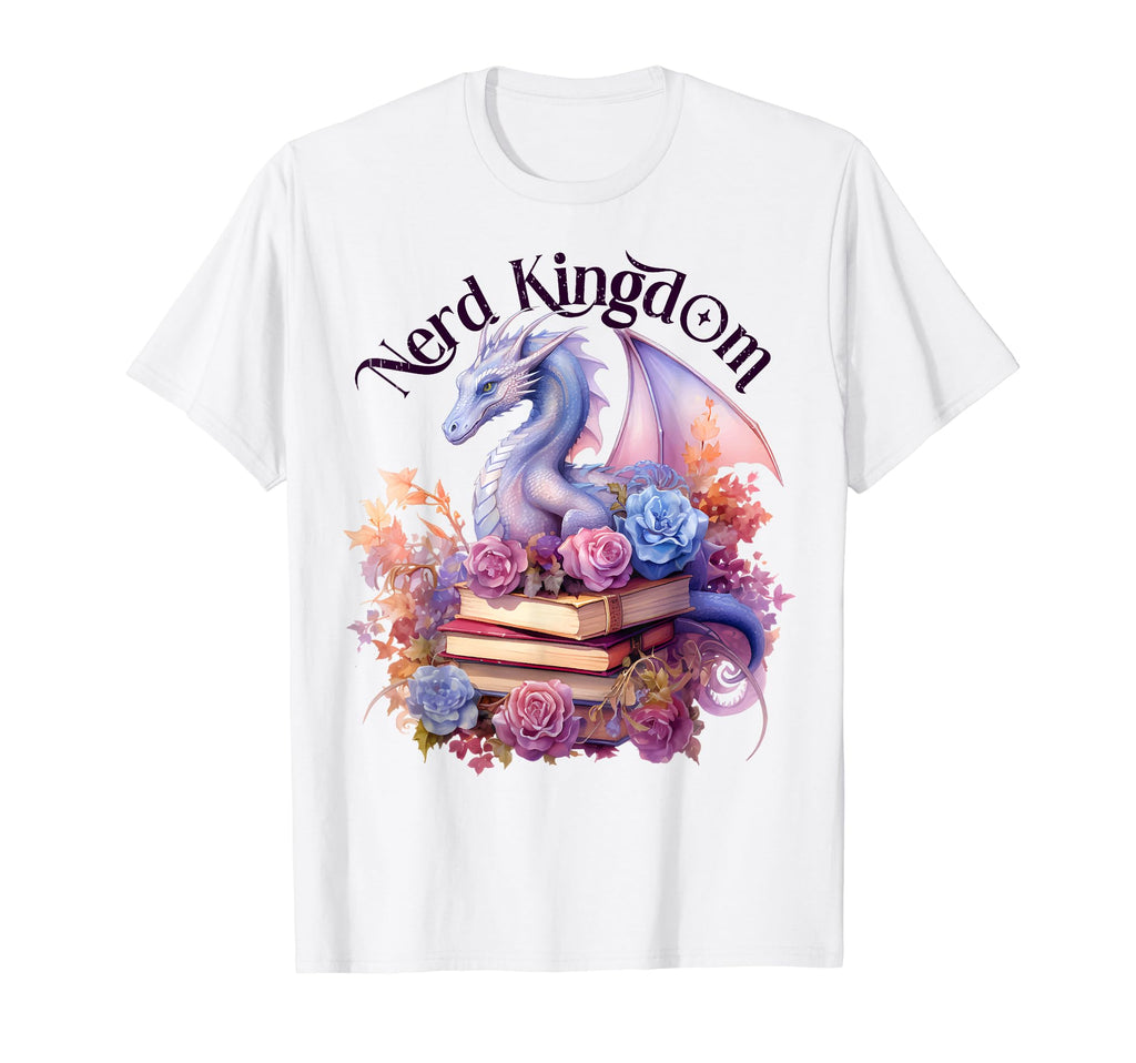 Nerd Kingdom Dragons Books Themed T-Shirt - Trendy Graphic Men Women - T-Shirt, Sweatshirt, Hoodie