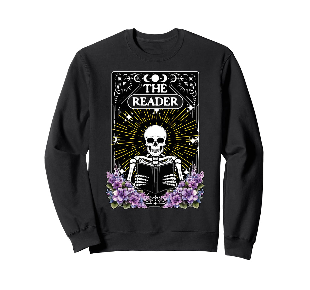 Reader Tarot Card Skeleton Love Sweatshirt - Aesthetic Graphic Men Women - T-Shirt, Sweatshirt, Hoodie