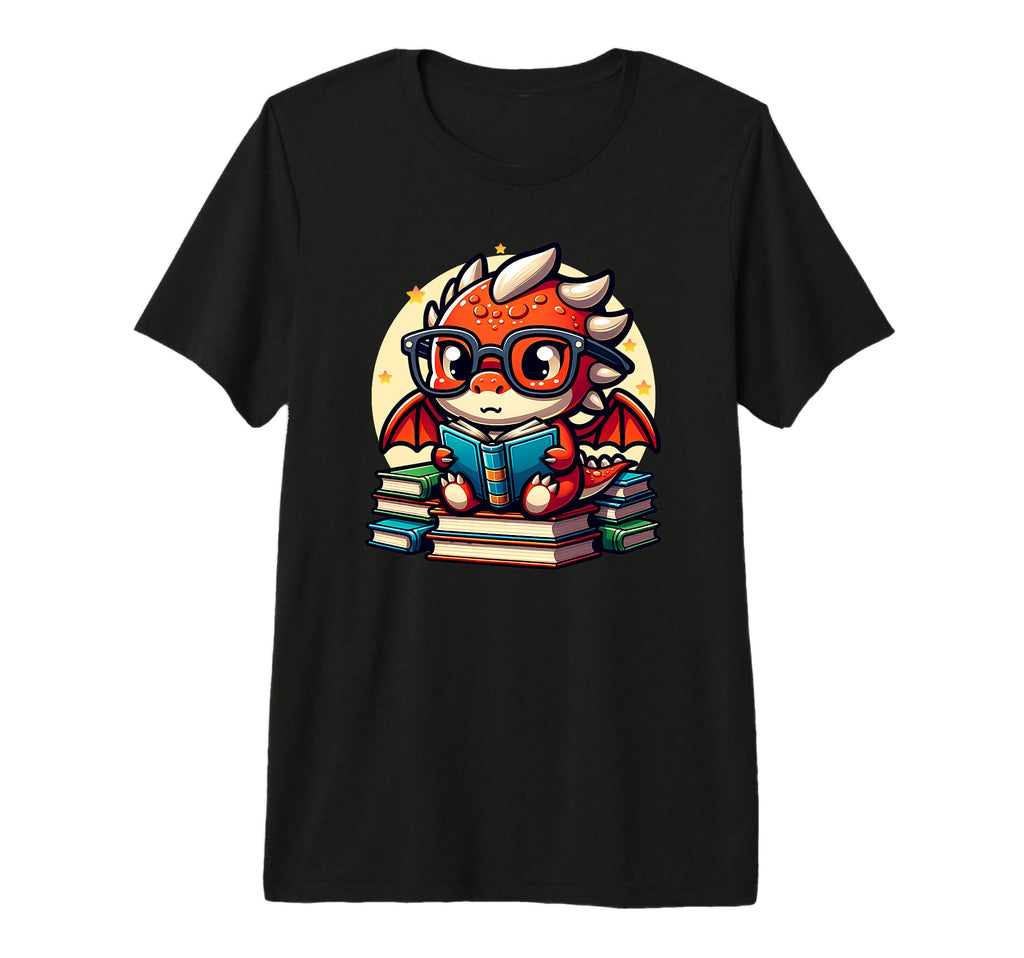 Dragon Glasses Reading Book Bookworm T-Shirt - Trendy Graphic for Adults - T-Shirt, Sweatshirt, Hoodie