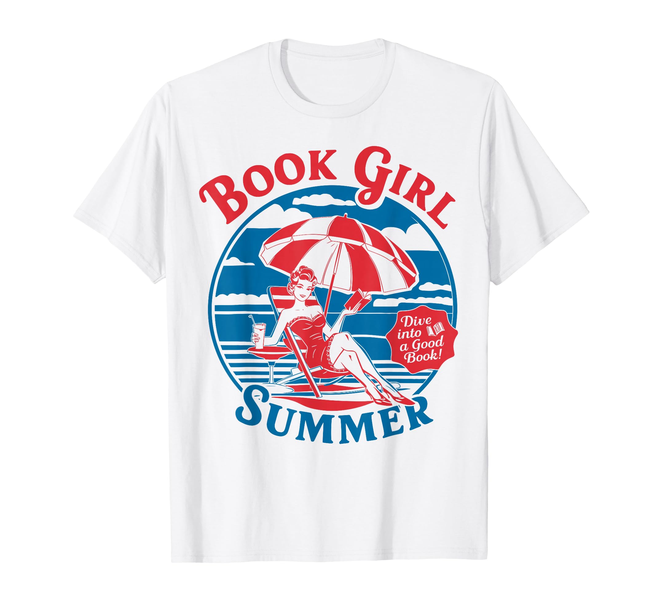 Book Summer Bookish Vacation Funny Reader T-Shirt - Custom Art Print Unisex - T-Shirt, Sweatshirt, Hoodie