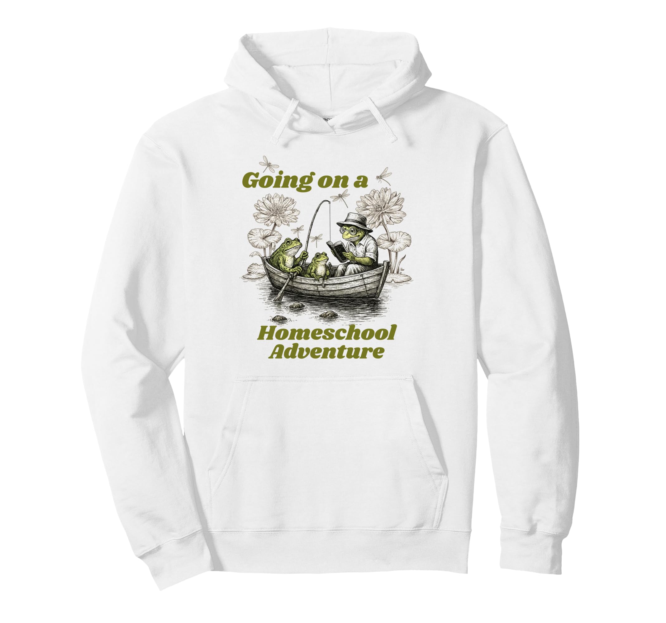 Homeschool Mom Frog Mama Going Hoodie - Novelty Apparel for Adults - T-Shirt, Sweatshirt, Hoodie