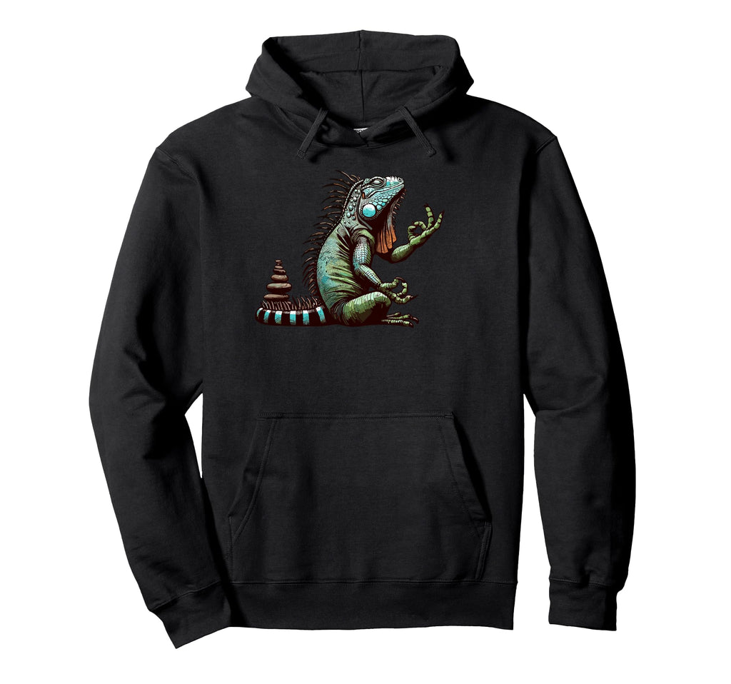 Meditation Iguana Yoga Pose Hoodie - Casual Everyday Wear Men Women - T-Shirt, Sweatshirt, Hoodie