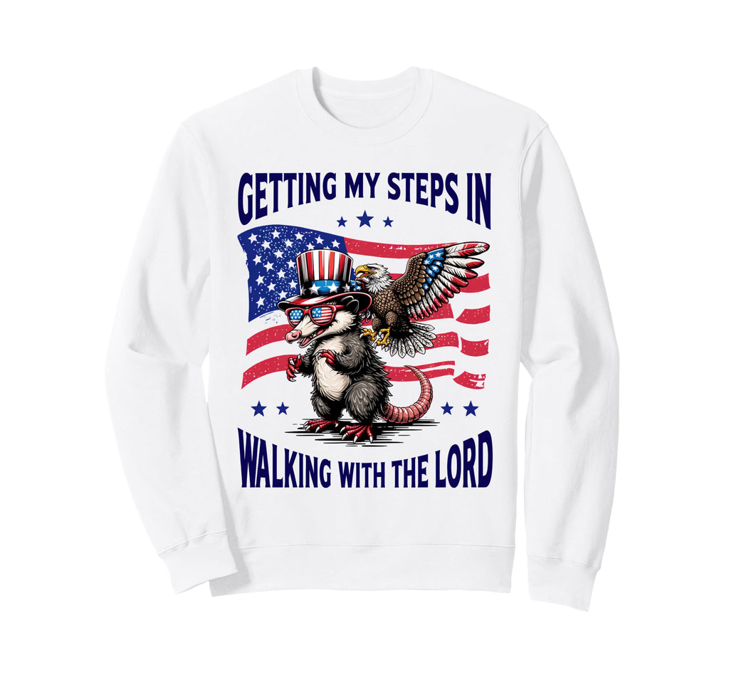 Getting My Steps Walking Lord Opossum Sweatshirt - Trendy Graphic Unisex - T-Shirt, Sweatshirt, Hoodie