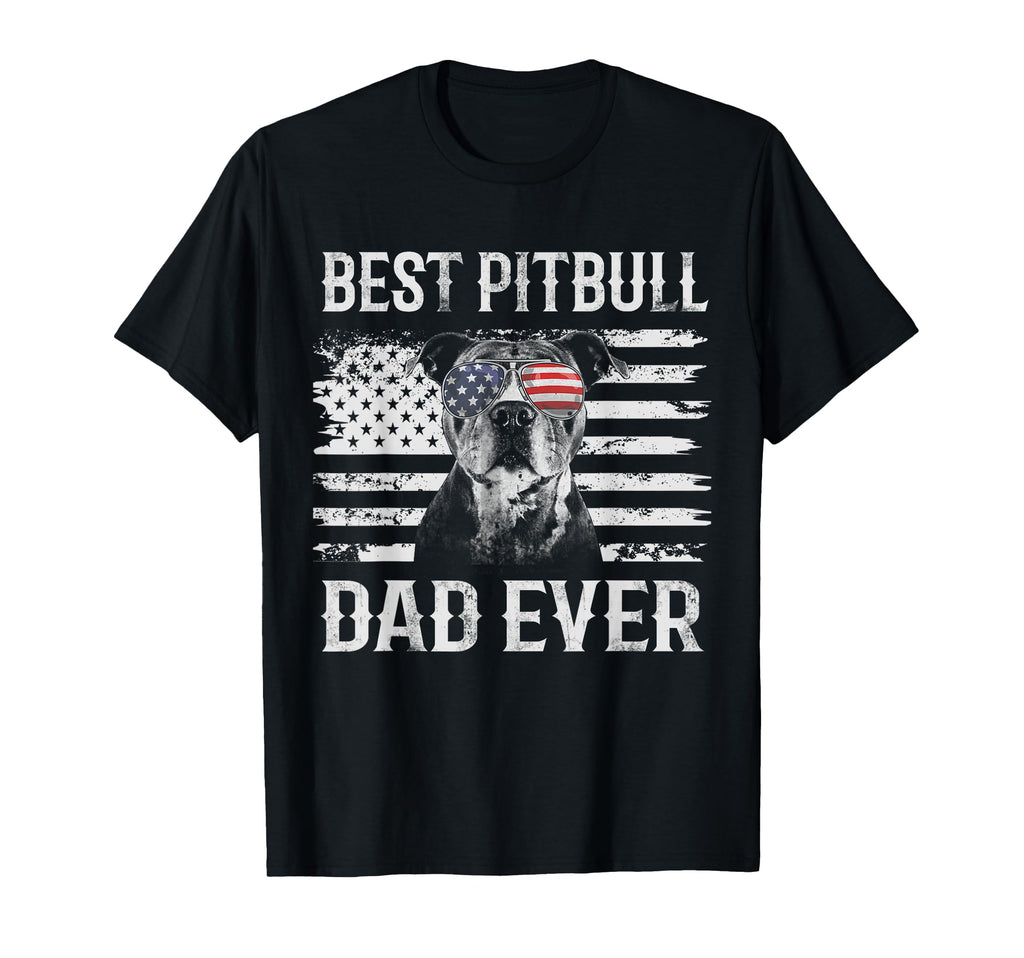 Funny Best Pitbull Dad Ever American T-Shirt - Graphic Print for Adults - T-Shirt, Sweatshirt, Hoodie