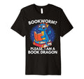 Bookworm Please Im Book Dragon Reading T-Shirt - Unique Graphic for Adults - T-Shirt, Sweatshirt, Hoodie