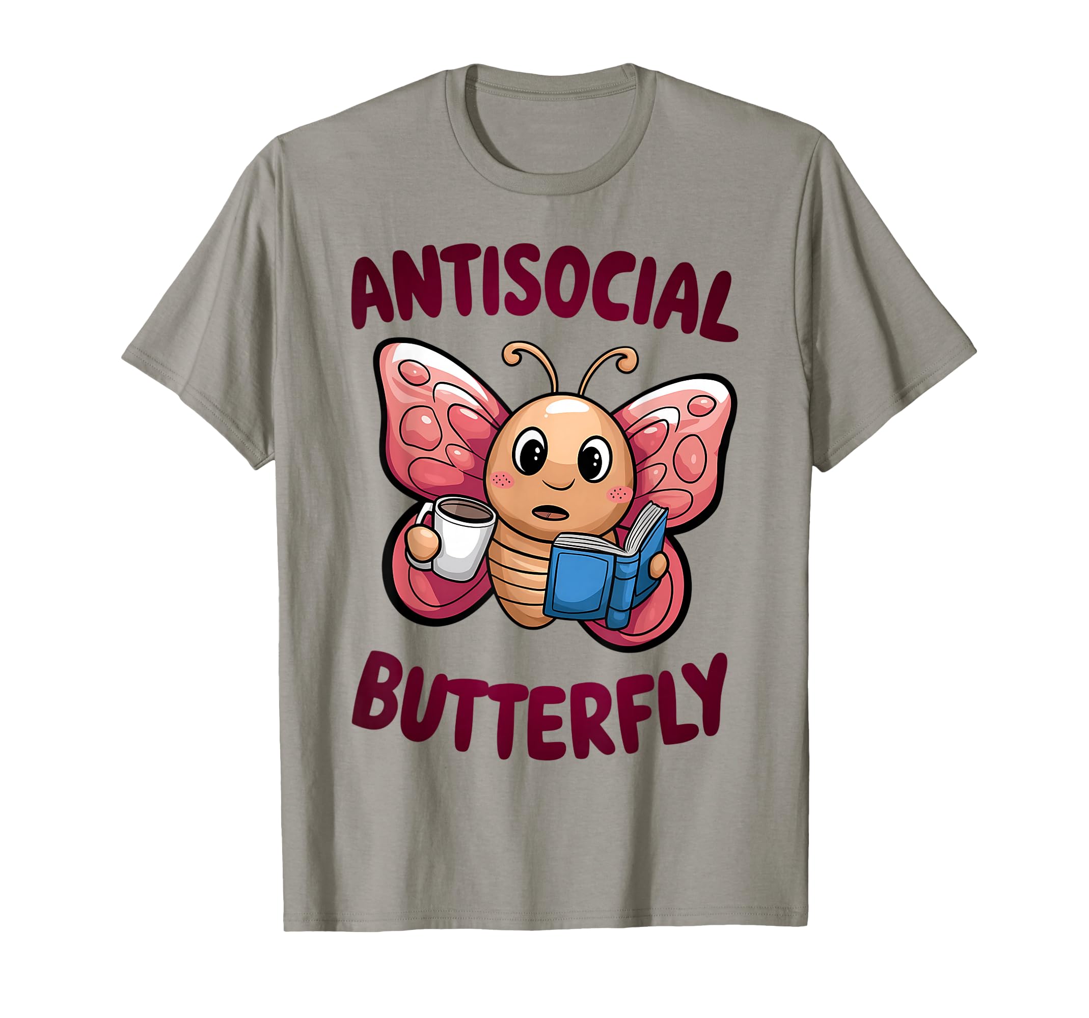 Groovy Anti Social Butterfly Ironic T-Shirt - Aesthetic Graphic Unisex - T-Shirt, Sweatshirt, Hoodie