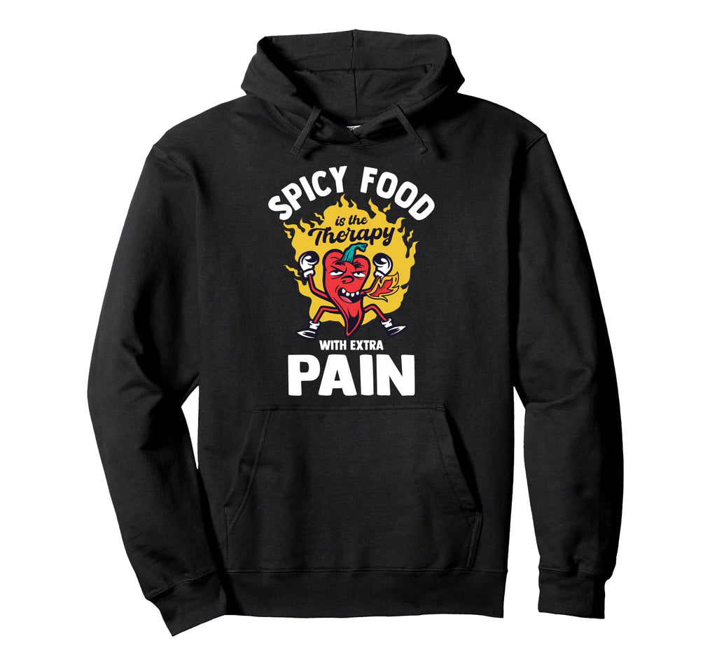 Chili Spicy Food Is Therapy Extra Pain Hoodie - Minimalist Print Men Women - T-Shirt, Sweatshirt, Hoodie