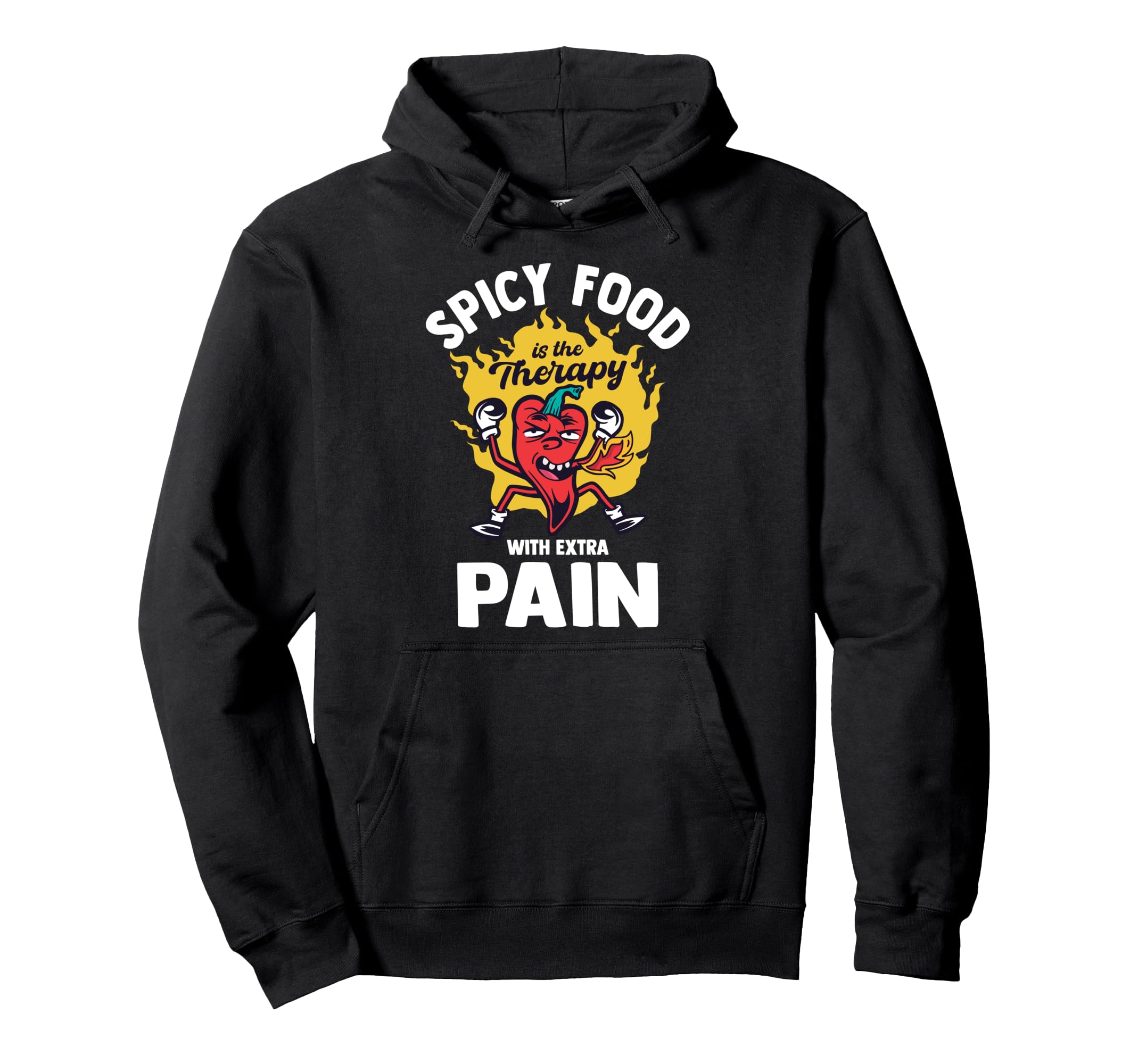 Chili Spicy Food Is Therapy Extra Pain Hoodie - Minimalist Print Men Women - T-Shirt, Sweatshirt, Hoodie
